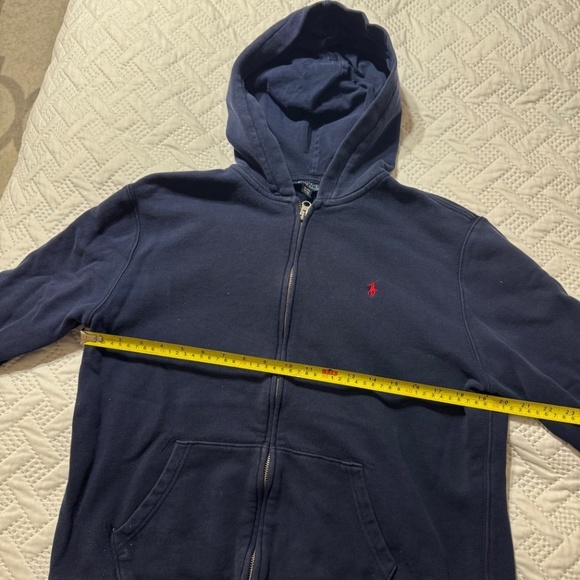 Polo Ralph Lauren Navy Blue Red Horse Youth XL 18/20 Zippered Hoodie Sweatshirt - Picture 6 of 9